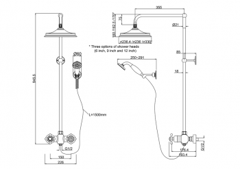 Eden Thermostatic Exposed Shower Bar Valve Two Outlet